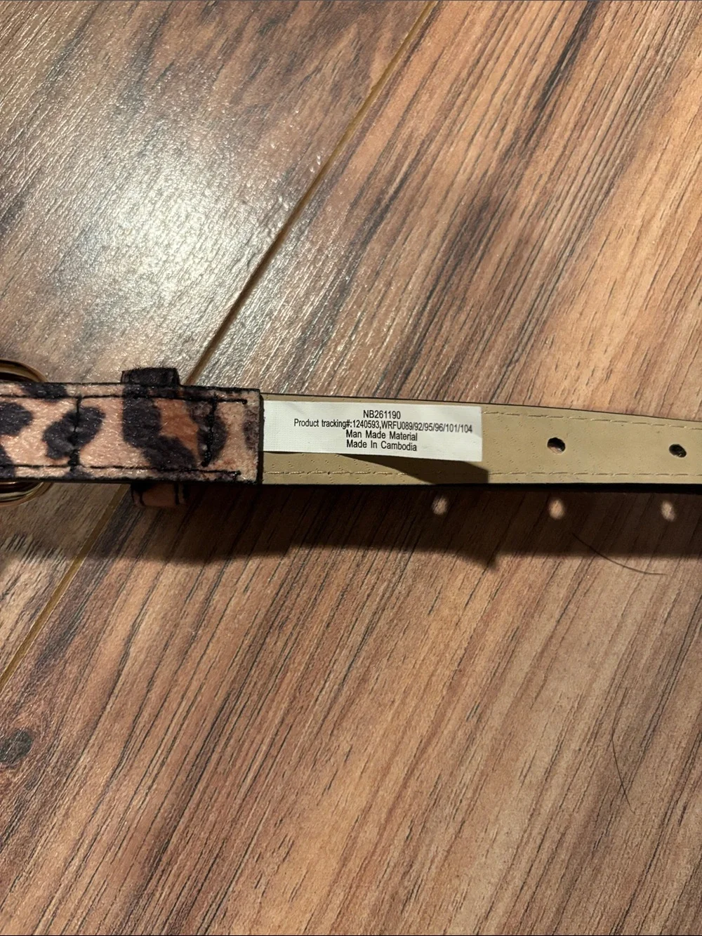 No Boundaries Leopard Print Skinny Belt with Gold Buckle